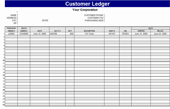 excel ledger template 1