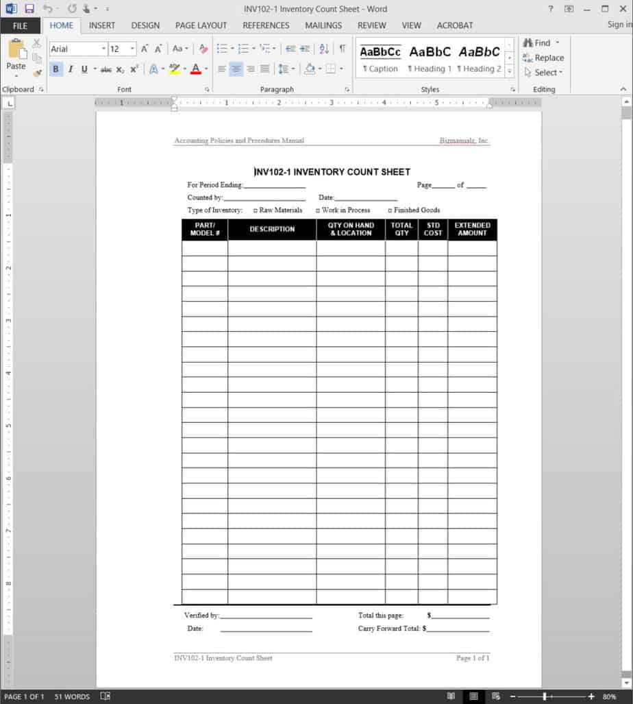 inventory count sheet template image 3