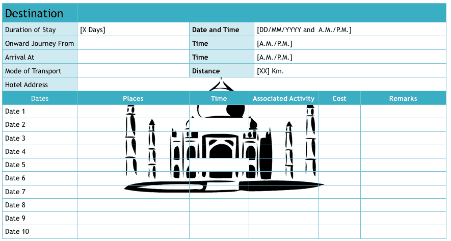 4 Itinerary Templates Excel Xlts 4-itinerary-templates-excel-xlts