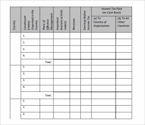 price list template 4