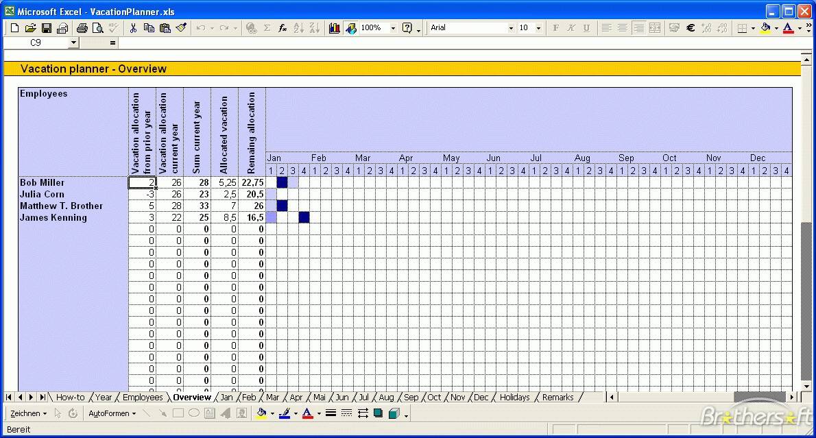 4 Holiday Planner Templates Excel Xlts