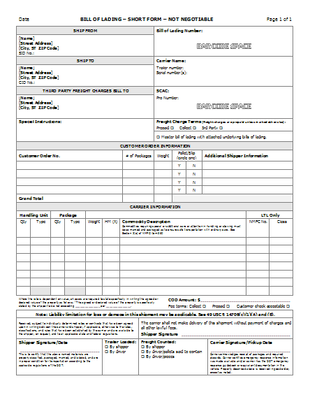 bill of lading template 3