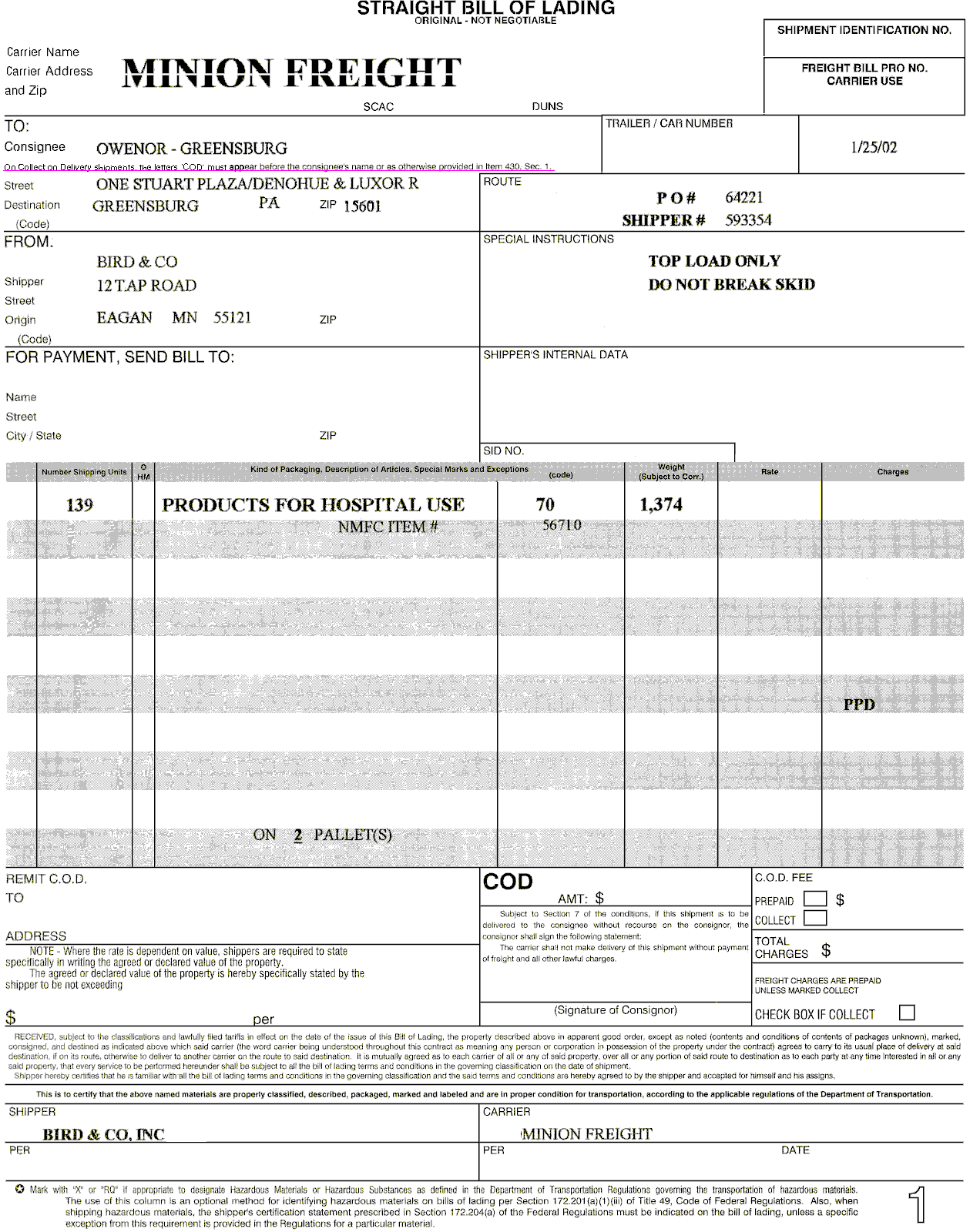 bill of lading template 4