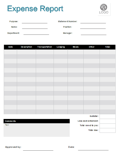 expense clain form template preview 2