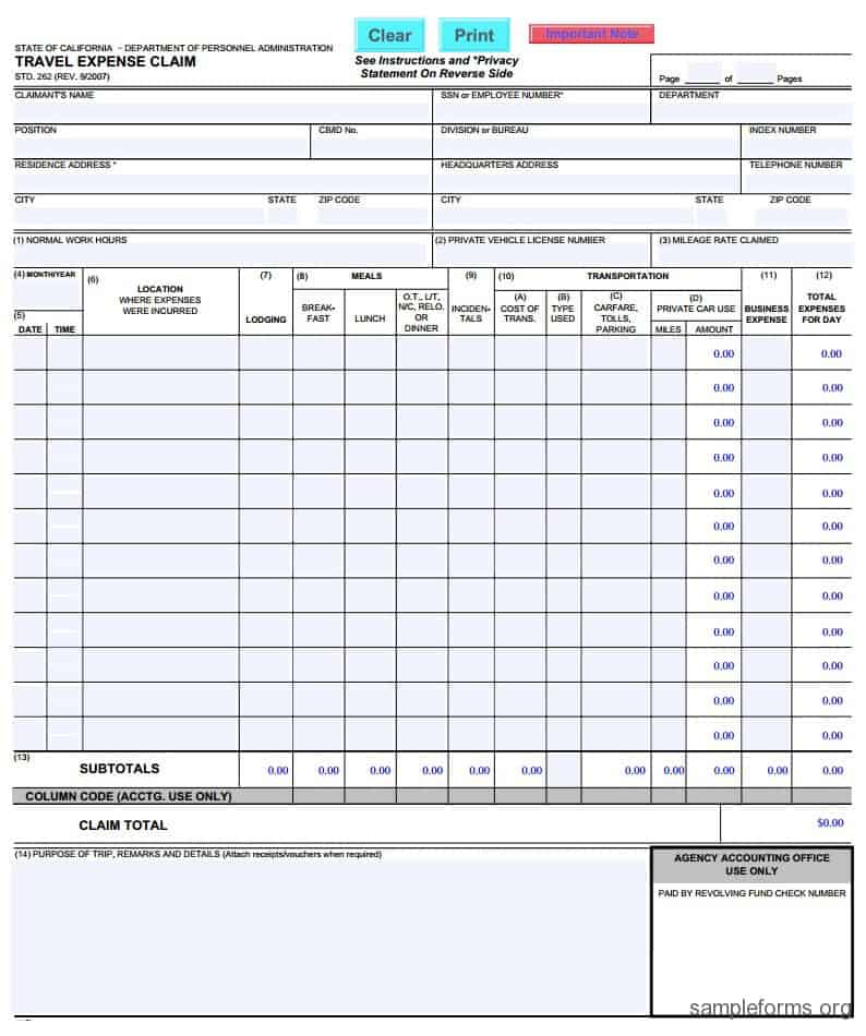 expense clain form template preview 4