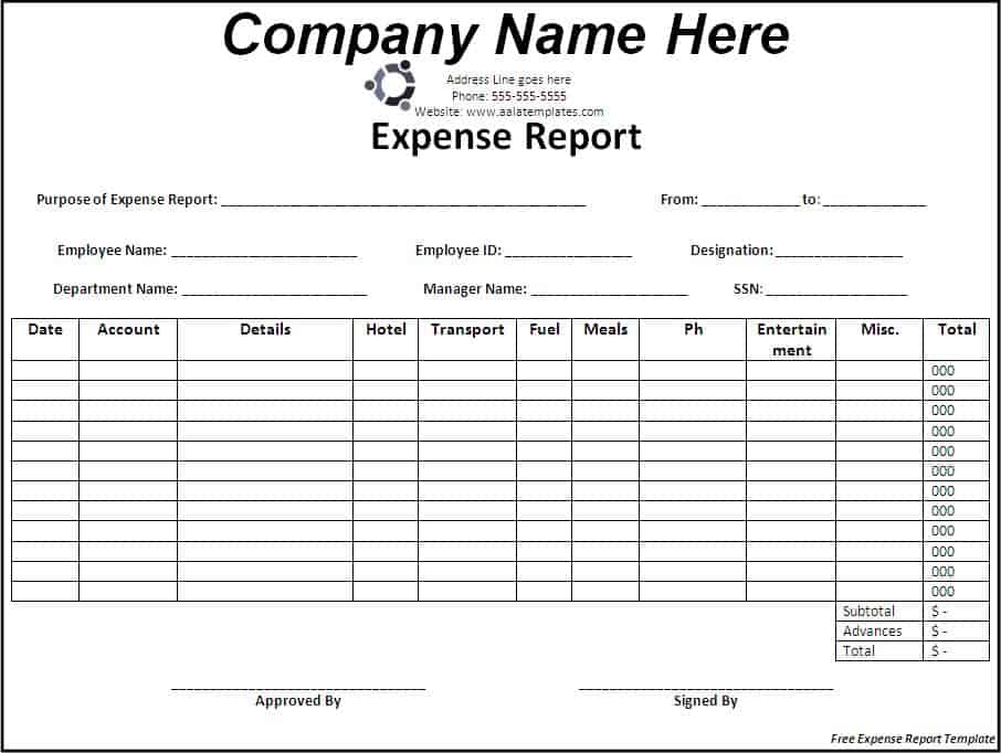 3 Expense Report Templates - Excel xlts
