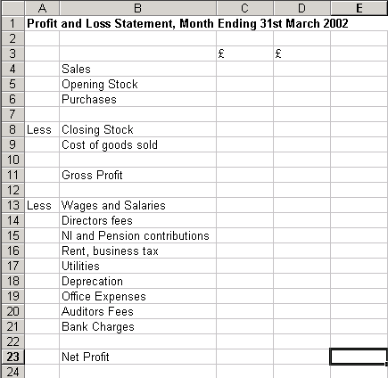 financial statement template 3