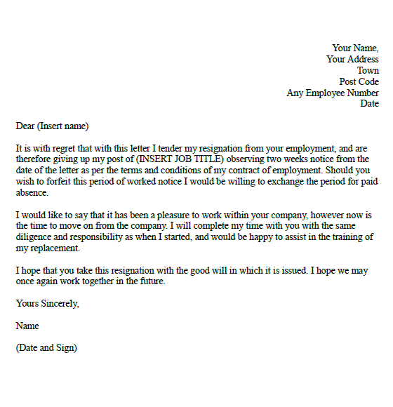 two weeks notice letter 4