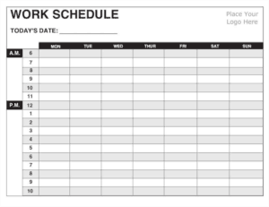 work schedule template preview 2