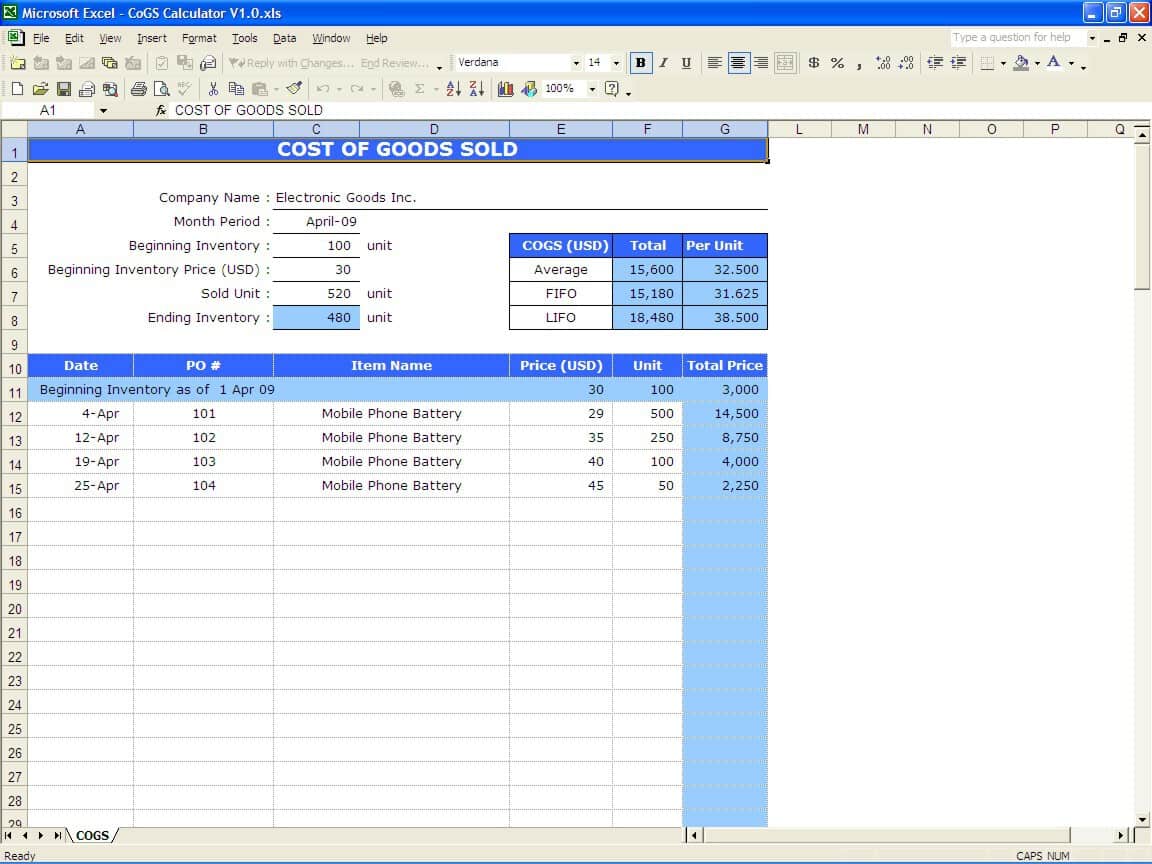 cost-of-goods-excel-template