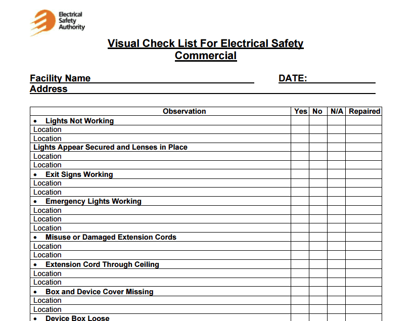 facility maintenance checklist template 44