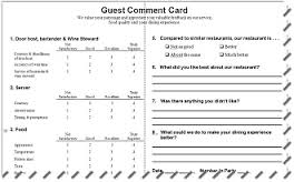 restaurant comment card template 33