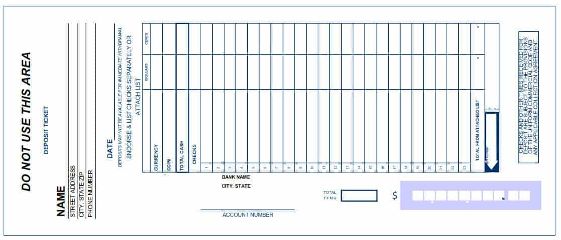 3 Bank Deposit Slip Templates - Word Excel Formats