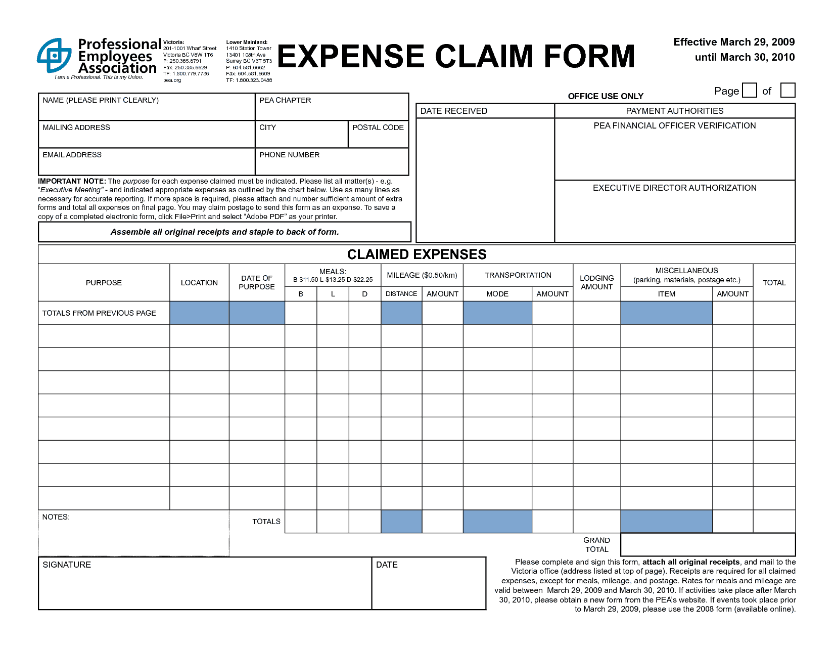 4 Expense Claim Form Templates Word Excel Formats