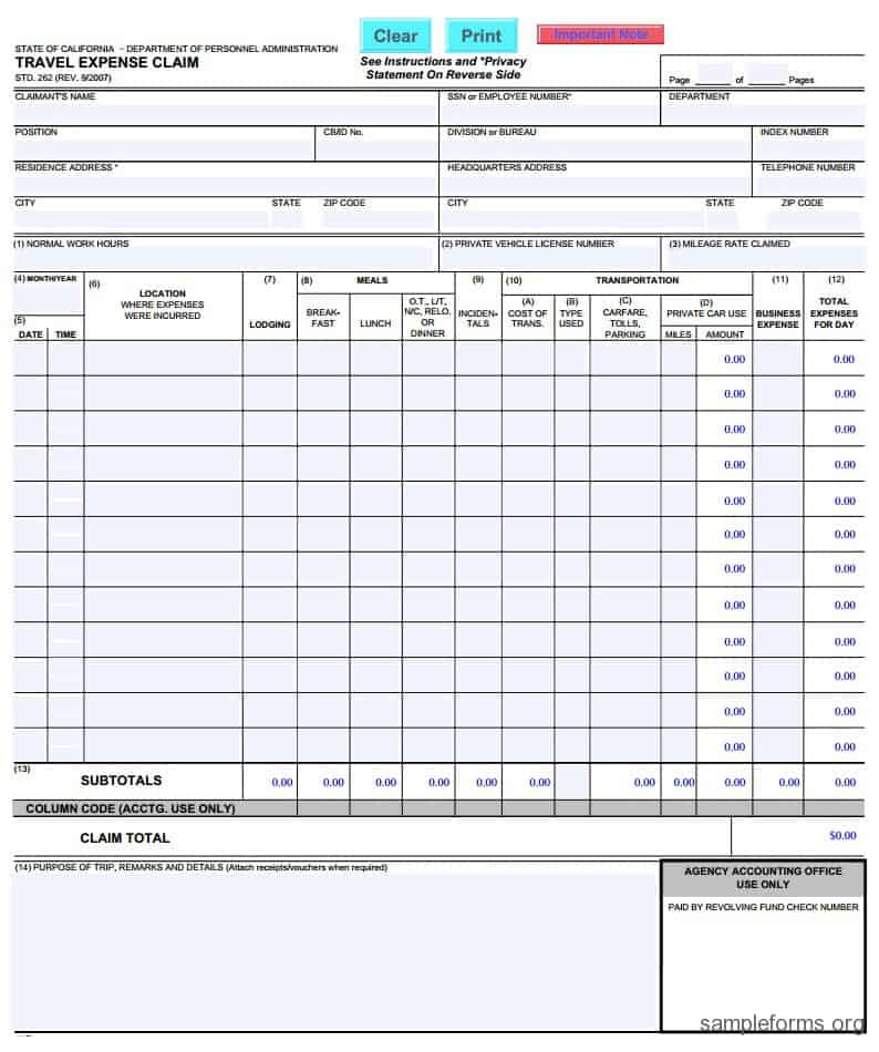 7+ Expense Claim Form Templates Excel Templates