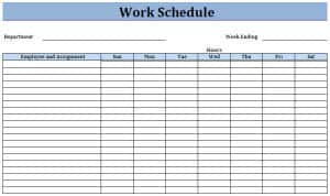 free templates for work schedules
