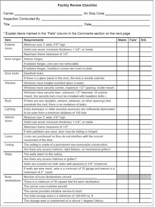 3 Free Facility Maintenance Checklist Templates Word Excel Formats