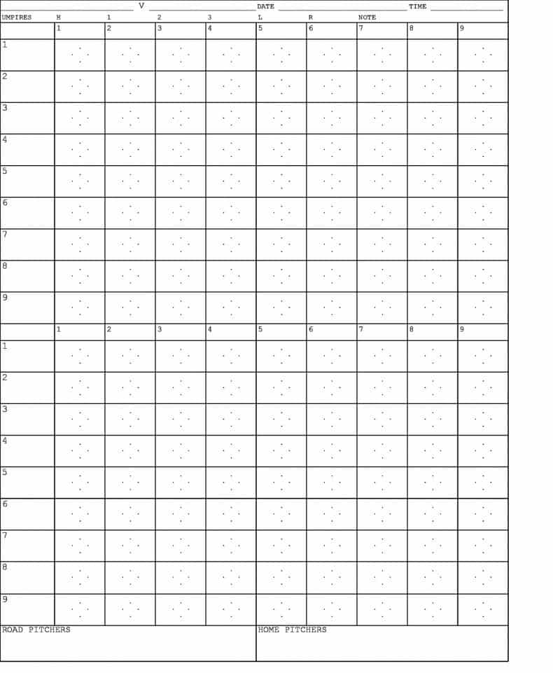 7+ Free Printable Baseball Scorecard Sheet Templates - Word Excel Formats