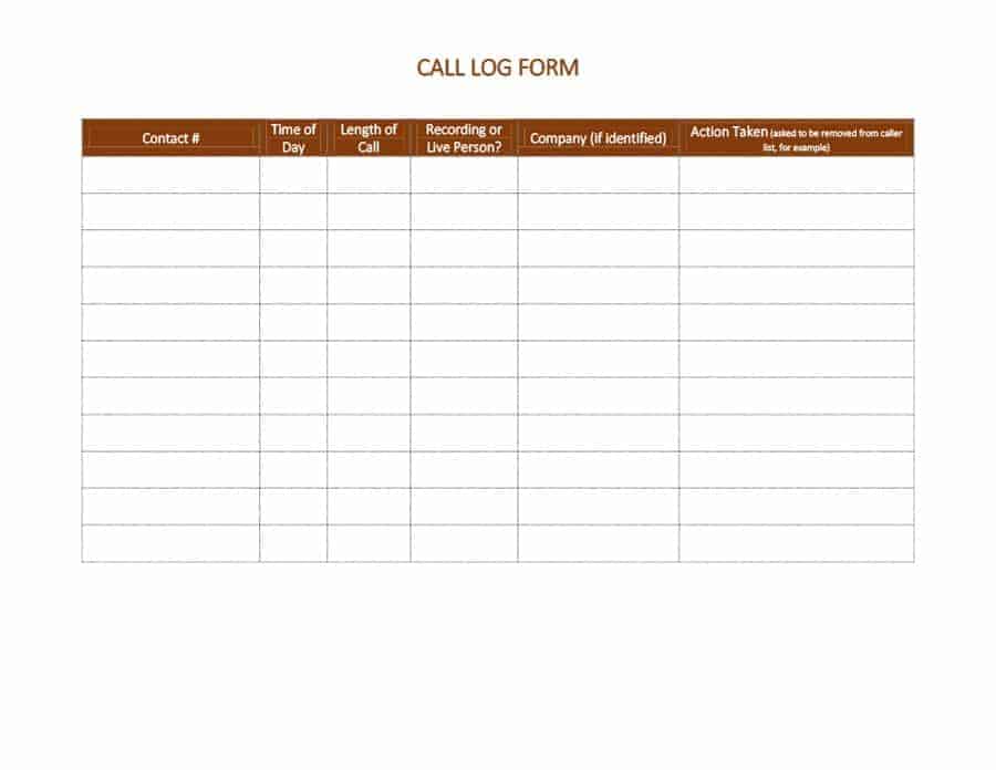 Contact Log Template from www.wordstemplatespro.com