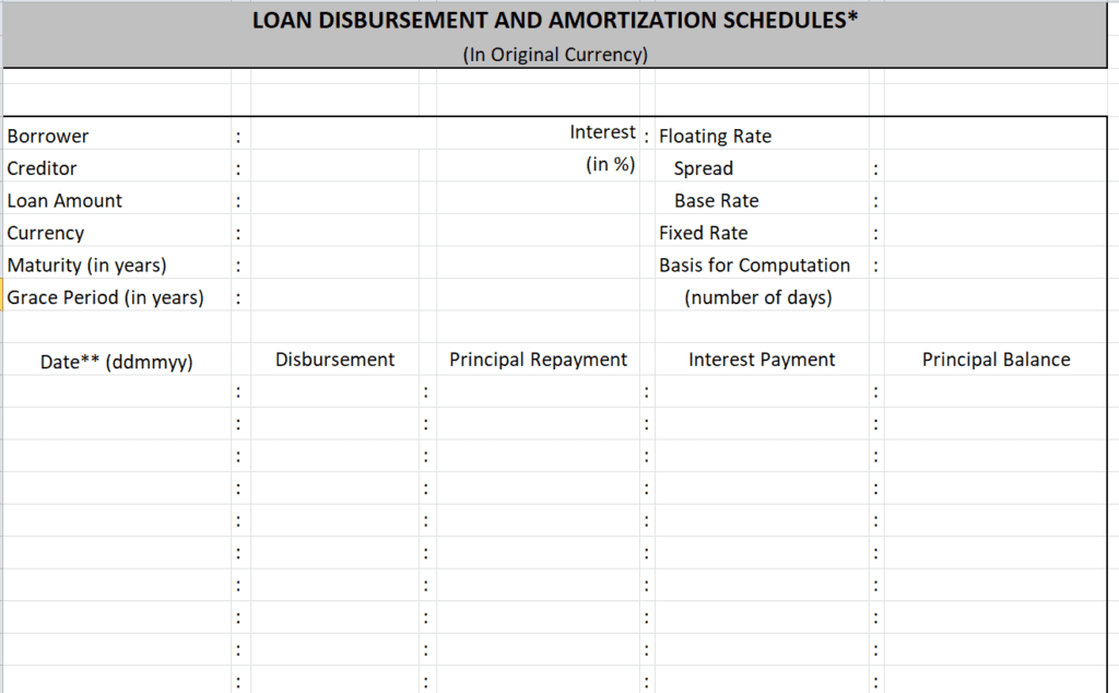 Loan Disbursement and Amoritzation Schedule Template preview