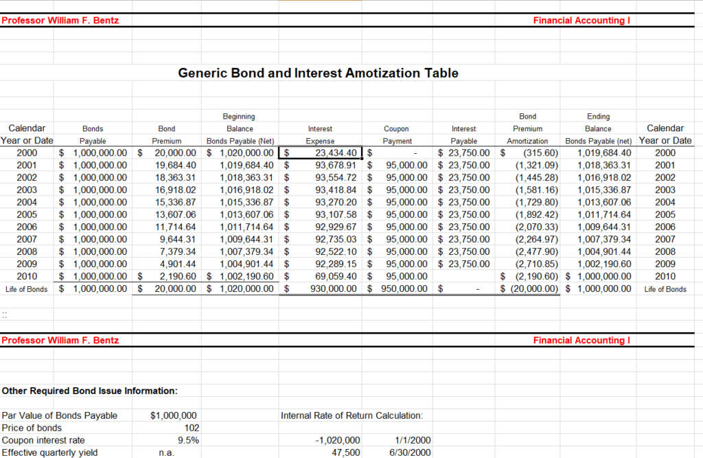 Generic Bond and Interest Amoritzation Schedule Template preview