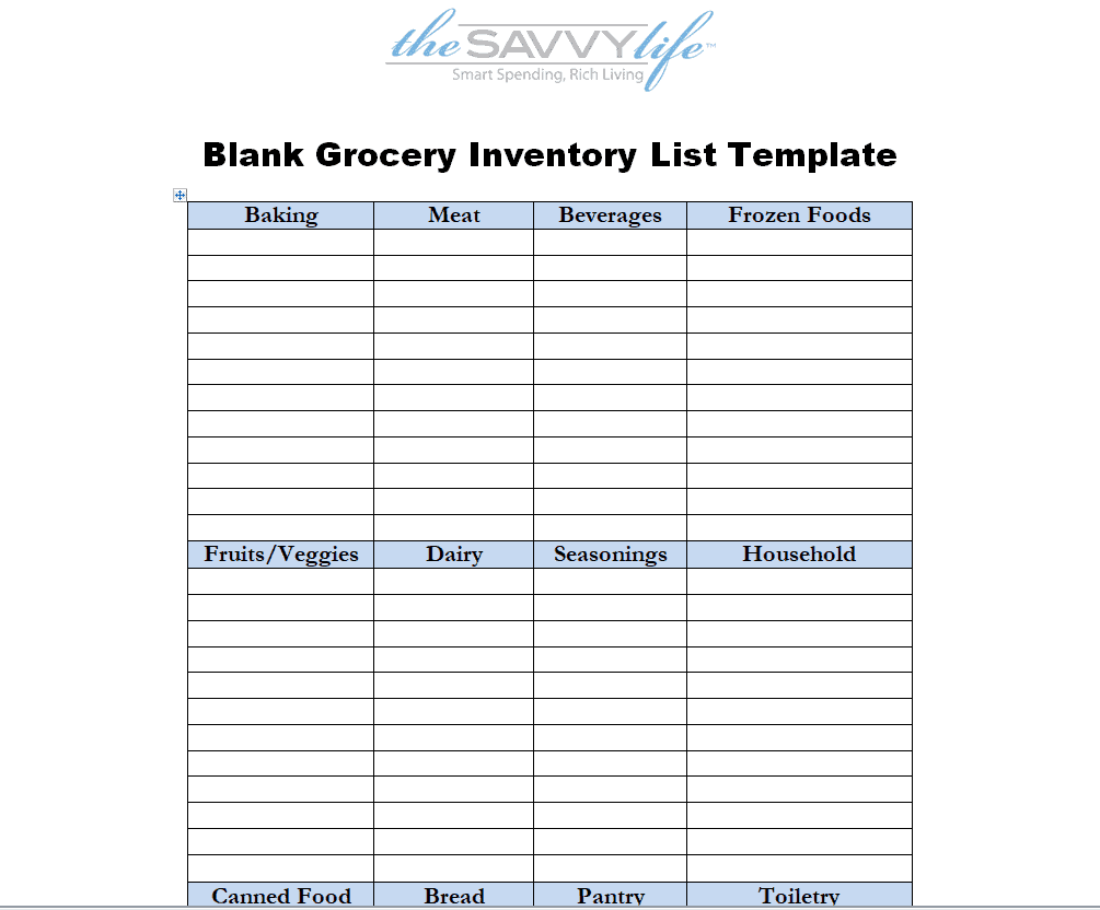 10+ Printable Grocery Inventory List Templates [EXCEL, WORD, PDF