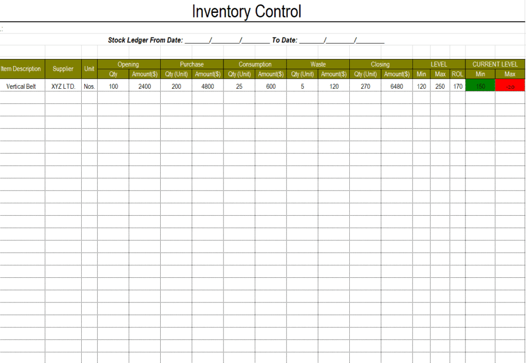 Practical Inventory Control Template preview