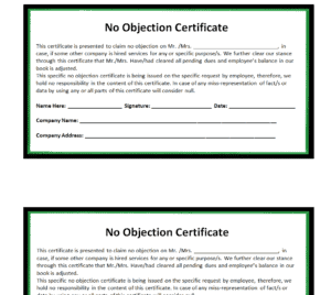 13+ No Objection (NOC) Certificate Formats [WORD, PDF, PPTX] - Word ...