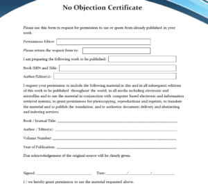 13+ No Objection (NOC) Certificate Formats [WORD, PDF, PPTX] - Word ...