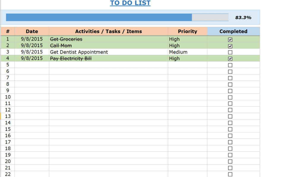 Personal To Do List Template preview