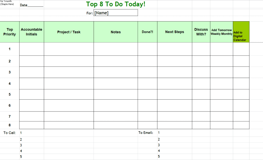 Top Tasks To Do List Template preview