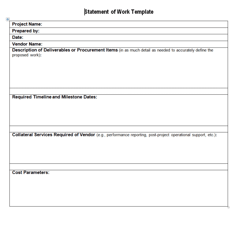 16+ Editable Statement of Work (SOW) Templates - Word Excel Formats